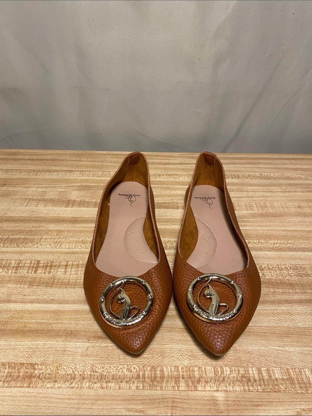 Baby Phat Rosario Flats Logo Charm Y2K Retro Pebbled Faux Leather  Women’s 8.5